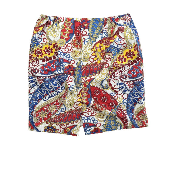 Talbots Skirt Canvas Pencil Plus Size 18W Paisley Stretch Office Knee Length - Picture 4 of 9